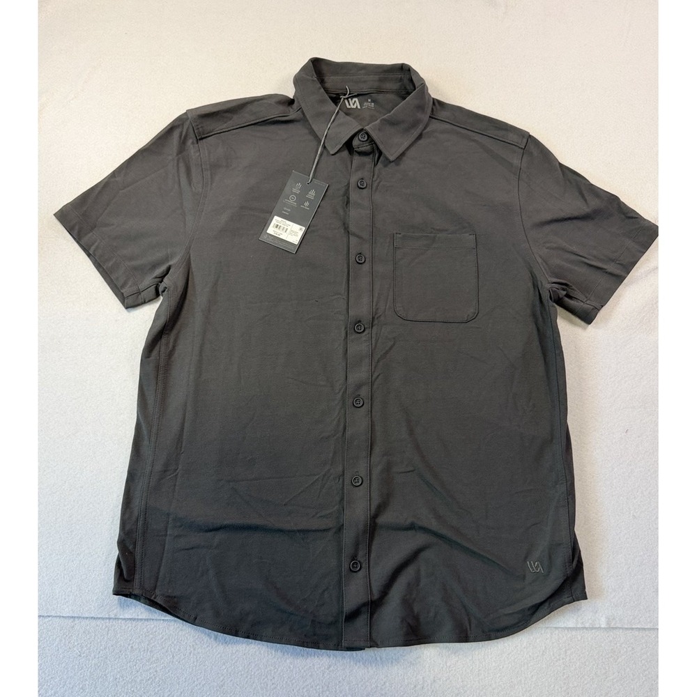 VRST Men's XL Refined Knit Button Down Short Sleeve Shirt Resortwear NWT